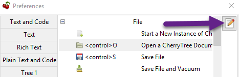 Edit shortcut button.